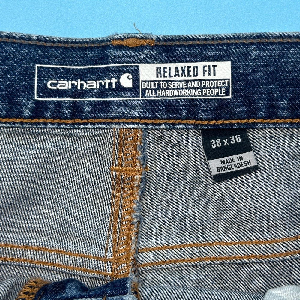 Carhartt Relaxed Fit 5-Pocket Heavyweight Denim Jeans Men's 38x36 BD5119-M - Picture 7 of 10